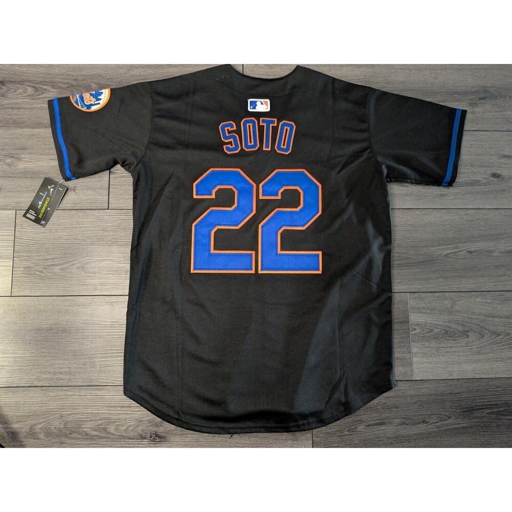 Juan Soto #22 New York Mets Alternate Black Jersey Men's Small
